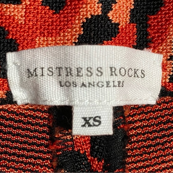 Mistress Rocks Bandage Leggings XS Red/ Black Punk Animal Print Stretchy Fitted - Picture 4 of 6